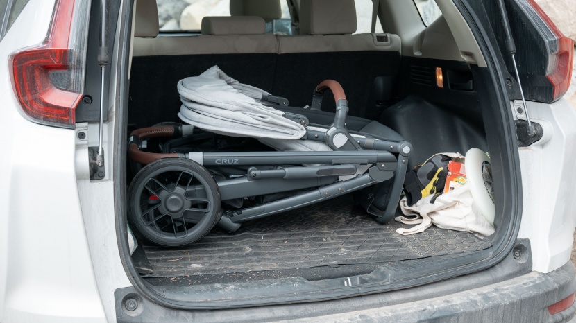 UPPAbaby Cruz V2 stroller in an suv cargo space